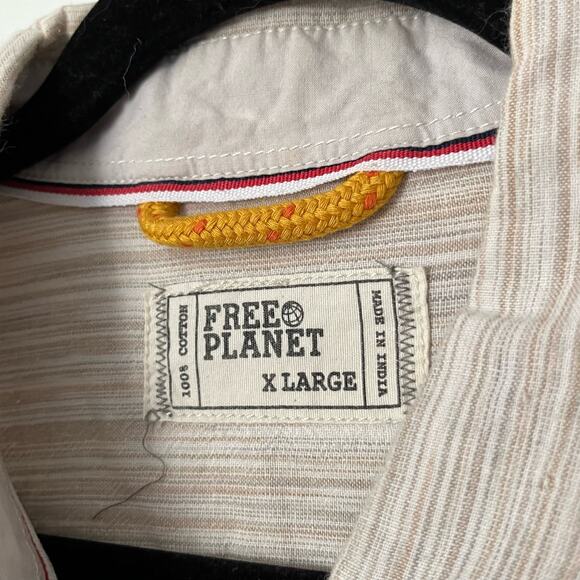 Free Planet Striped Button-Down Shirt - Size XL - Picture 5 of 9